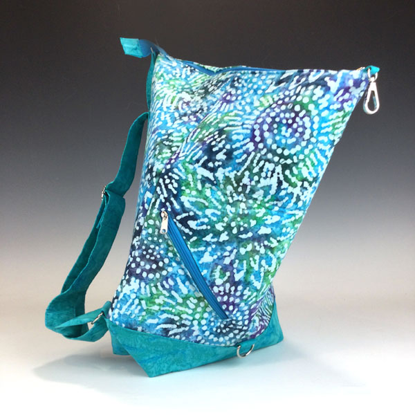 Teal Batik Rucksack Backpack by Dots by The Bay - Image 5